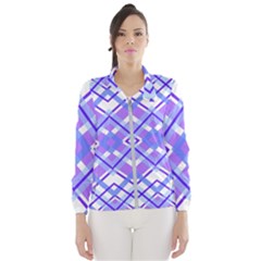 Geometric Plaid Purple Blue Women s Windbreaker by Mariart