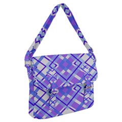 Geometric Plaid Purple Blue Buckle Messenger Bag by Mariart