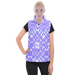 Geometric Plaid Purple Blue Women s Button Up Vest by Mariart