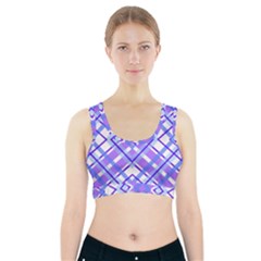 Geometric Plaid Purple Blue Sports Bra With Pocket by Mariart