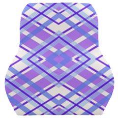 Geometric Plaid Purple Blue Car Seat Back Cushion 