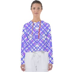 Geometric Plaid Purple Blue Women s Slouchy Sweat by Mariart