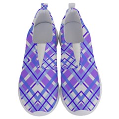 Geometric Plaid Purple Blue No Lace Lightweight Shoes