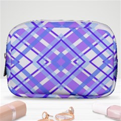 Geometric Plaid Purple Blue Make Up Pouch (small) by Mariart