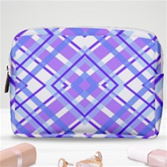 Geometric Plaid Purple Blue Make Up Pouch (medium) by Mariart