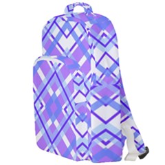 Geometric Plaid Purple Blue Double Compartment Backpack