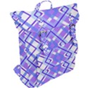 Geometric Plaid Purple Blue Buckle Up Backpack View2