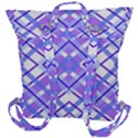 Geometric Plaid Purple Blue Buckle Up Backpack View3