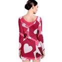 Pink Hearts Pattern Love Shape Long Sleeve Bodycon Dress View2