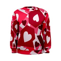 Pink Hearts Pattern Love Shape Women s Sweatshirt by Bajindul