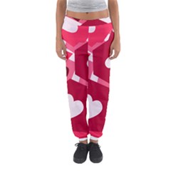 Pink Hearts Pattern Love Shape Women s Jogger Sweatpants by Bajindul