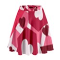 Pink Hearts Pattern Love Shape High Waist Skirt View1