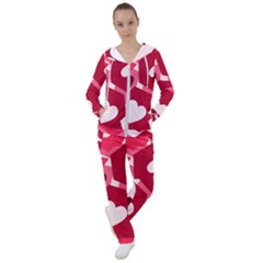 Pink Hearts Pattern Love Shape Women s Tracksuit by Bajindul