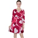 Pink Hearts Pattern Love Shape Ruffle Dress View1