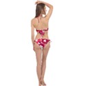 Pink Hearts Pattern Love Shape Cross Front Halter Bikini Set View2