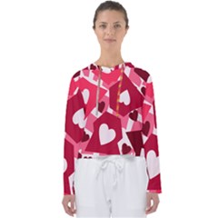 Pink Hearts Pattern Love Shape Women s Slouchy Sweat by Bajindul