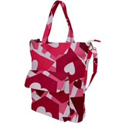 Pink Hearts Pattern Love Shape Shoulder Tote Bag by Bajindul