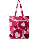 Pink Hearts Pattern Love Shape Double Zip Up Tote Bag View2