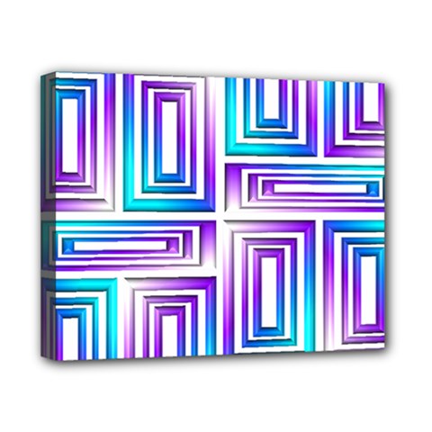 Geometric Metallic Aqua Purple Canvas 10  X 8  (stretched) by HermanTelo