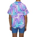 Geometric Metallic Aqua Purple Kids  Short Sleeve Swimwear View2