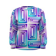 Geometric Metallic Aqua Purple Women s Sweatshirt