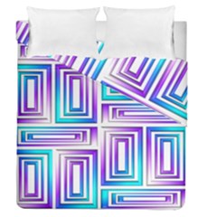 Geometric Metallic Aqua Purple Duvet Cover Double Side (queen Size) by HermanTelo