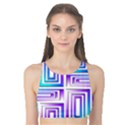 Geometric Metallic Aqua Purple Tank Bikini Top View1