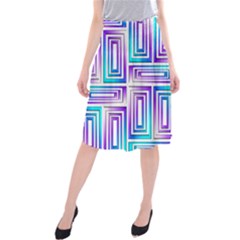 Geometric Metallic Aqua Purple Midi Beach Skirt by HermanTelo