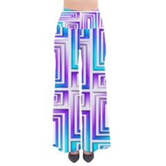 Geometric Metallic Aqua Purple So Vintage Palazzo Pants