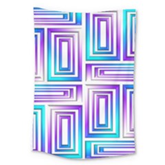 Geometric Metallic Aqua Purple Large Tapestry