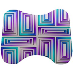 Geometric Metallic Aqua Purple Head Support Cushion by HermanTelo