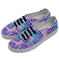 Geometric Metallic Aqua Purple Men s Classic Low Top Sneakers