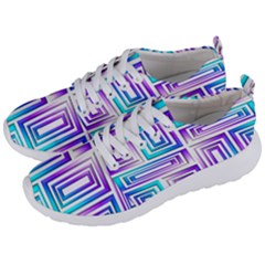 Geometric Metallic Aqua Purple Men s Lightweight Sports Shoes