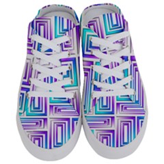 Geometric Metallic Aqua Purple Half Slippers