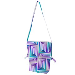 Geometric Metallic Aqua Purple Folding Shoulder Bag