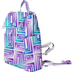 Geometric Metallic Aqua Purple Buckle Everyday Backpack