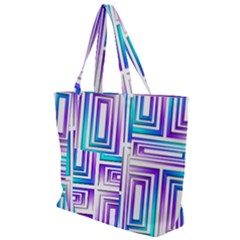 Geometric Metallic Aqua Purple Zip Up Canvas Bag by HermanTelo