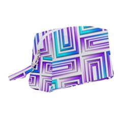 Geometric Metallic Aqua Purple Wristlet Pouch Bag (medium) by HermanTelo