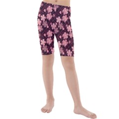 Cherry Blossoms Japanese Kids  Mid Length Swim Shorts by HermanTelo