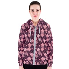 Cherry Blossoms Japanese Women s Zipper Hoodie by HermanTelo