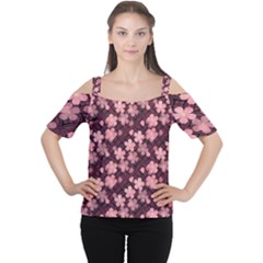 Cherry Blossoms Japanese Cutout Shoulder Tee