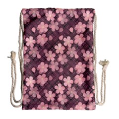 Cherry Blossoms Japanese Drawstring Bag (large)