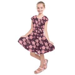 Cherry Blossoms Japanese Kids  Short Sleeve Dress