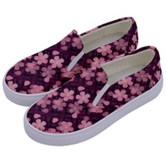 Cherry Blossoms Japanese Kids  Canvas Slip Ons by HermanTelo