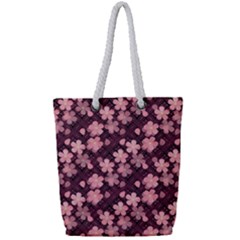 Cherry Blossoms Japanese Full Print Rope Handle Tote (small)