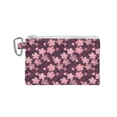 Cherry Blossoms Japanese Canvas Cosmetic Bag (small)