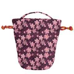 Cherry Blossoms Japanese Drawstring Bucket Bag