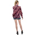 Cherry Blossoms Japanese High Neck Long Sleeve Chiffon Top View2