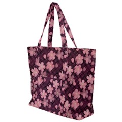 Cherry Blossoms Japanese Zip Up Canvas Bag