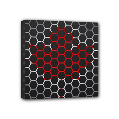 Canada Flag Hexagon Mini Canvas 4  X 4  (stretched)